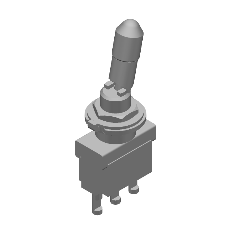 SPDT Toggle Switch, 6A 250VAC, Locking Lever, Solder Term, Panel Mount