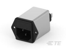 1A 250VAC Male Mains Power Connector, 3 Pos, Panel Mount