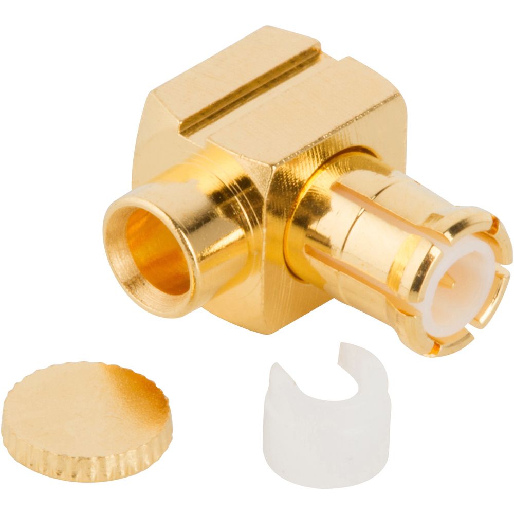 RF MCX Plug, Right Angle, 6GHz, 50R, Gold Plated