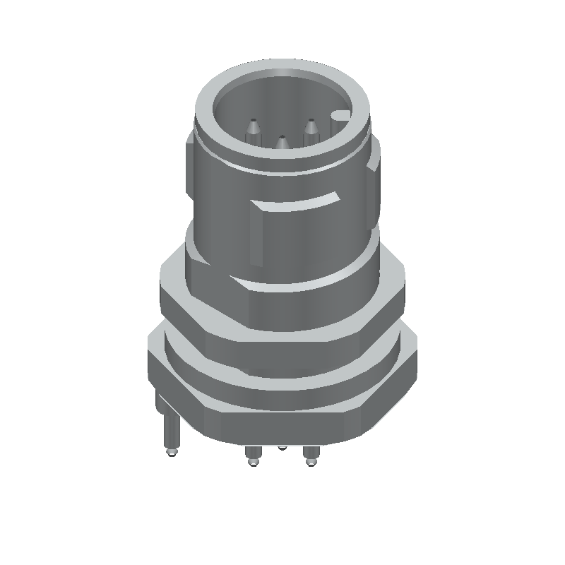 5 Pos Male Circular Connector, 4A, 60V, Solder, Shielded, IP67
