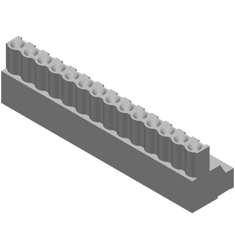 14 Pos 5.08mm Pitch Terminal Block, 15A, 300V, RA, Screw, Green