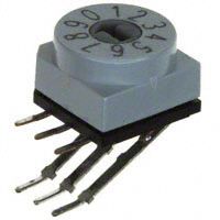 10-Pos Rotary Coded Switch, BCD, 24VDC, 0.4A, Right Angle