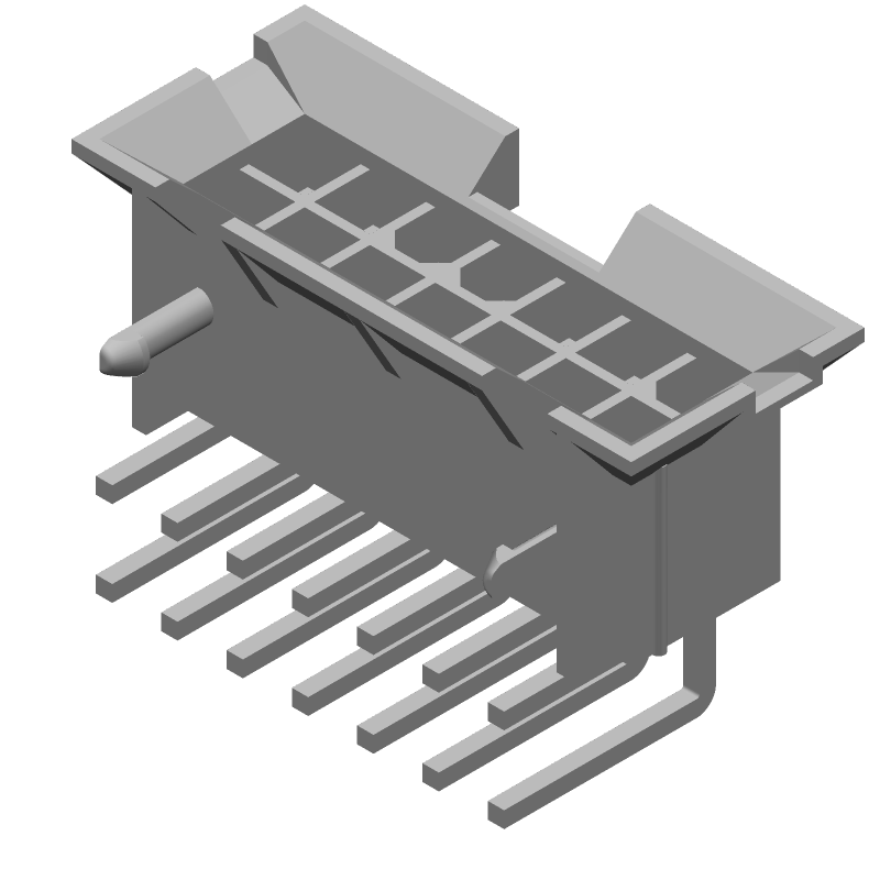 14 Pos Rectangular Power Connector, 13A, 600V, Right Angle, Through Hole