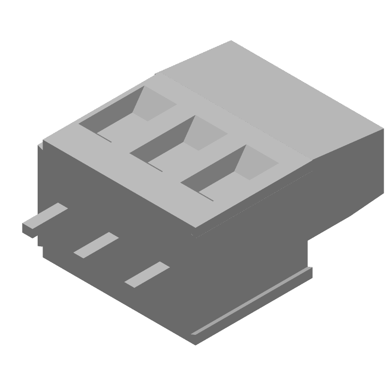 3 Pos 300V 24A Green Screwless Terminal Block, Through Hole, Brass Tin