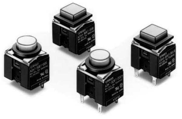 Switch Push Button N.O. SPST Square Button 4A 250VAC 30VDC Alternate Contact PC Pins Panel Mount/Through Hole