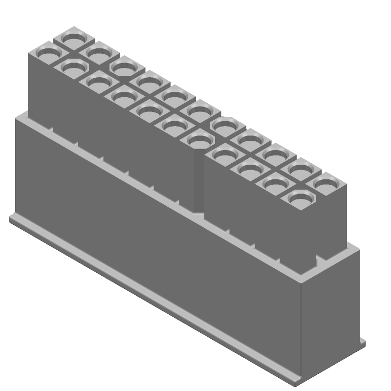 22 Pos Wire Housing, Crimp, 600V, 9.5A, Male, White