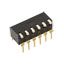 6-Pos Rotary DIP Switch, 24VDC, 25mA, Gold Contacts, Through Hole