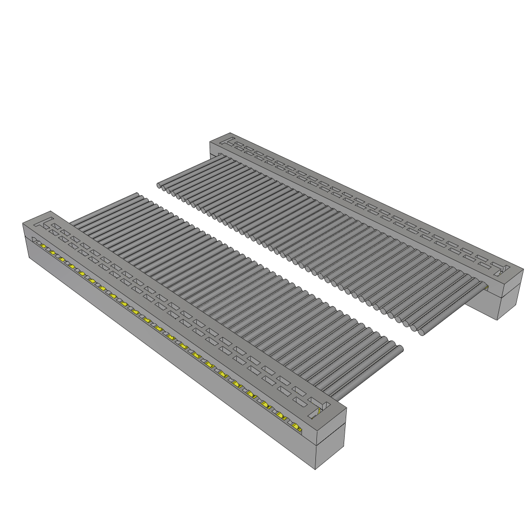 44-Position 2-Row Female Flat Flex IDC/FPC Connector