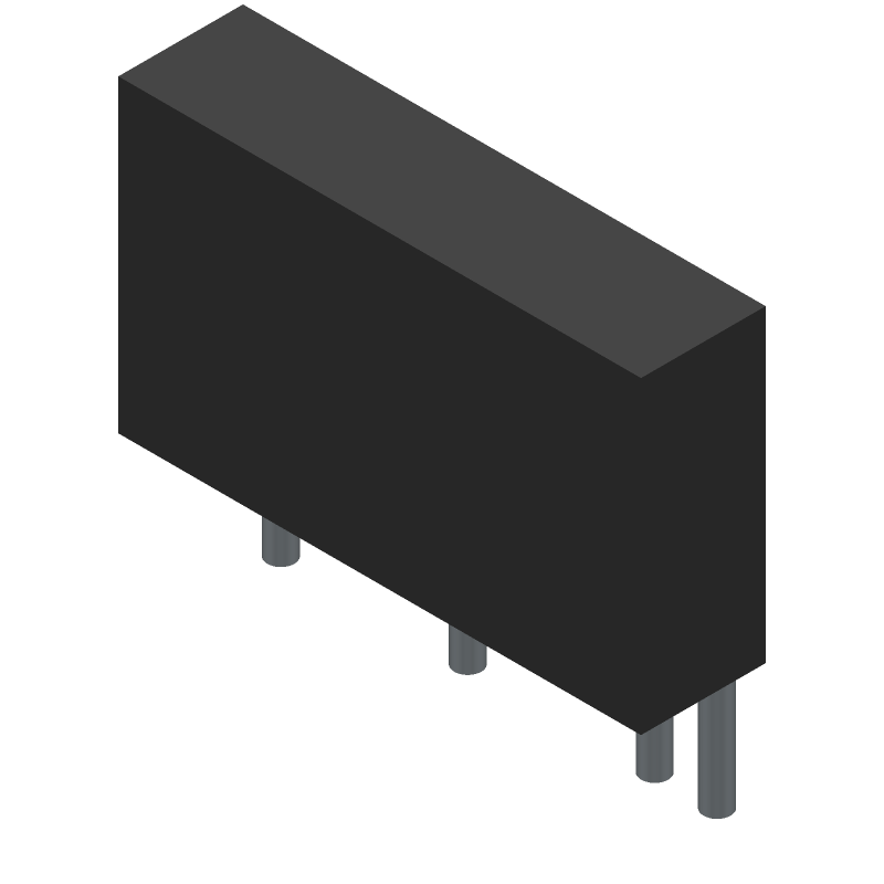 Power/Signal Relay, SPST, Momentary, 0.008A (Coil), 24VDC (Coil), 200mW (Coil), 5A (Contact), 30VDC (Contact), DC Input, AC/DC Output, Through Hole-Straight Mount,