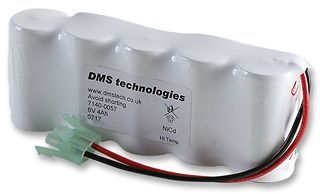DMS TECHNOLOGIES         7140-0057             Rechargeable Battery, Battery Pack, Single Cell, Nickel Cadmium, 4 Ah, 6 V, 5 x D, Wire Leads