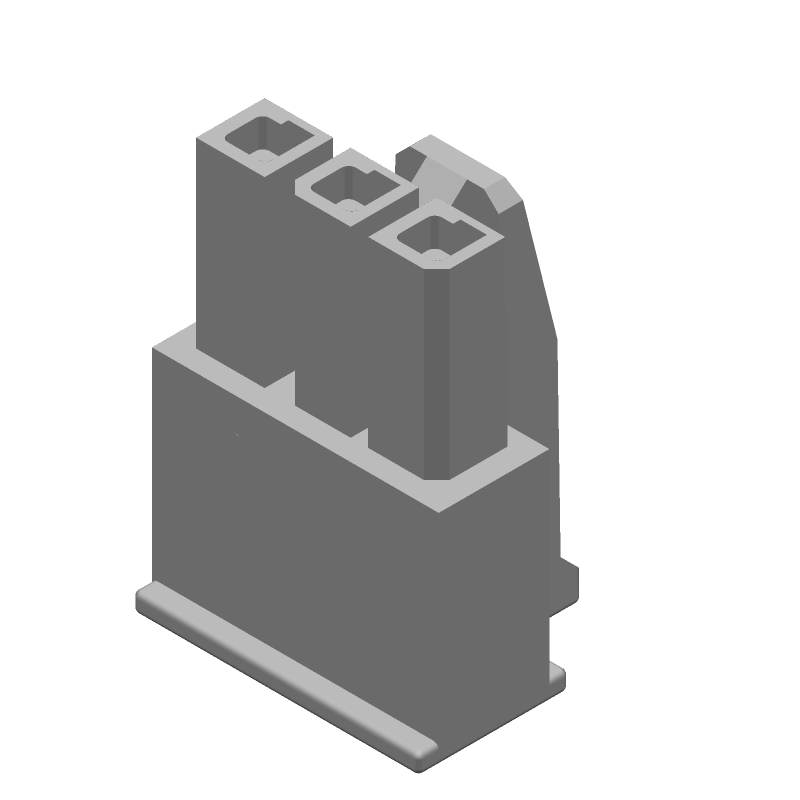 3 Pos Receptacle, Wire-to-Wire, 5A, 250V, Black Nylon Housing