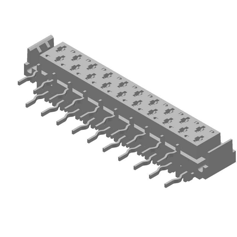 20 Pos 1.27mm RA Socket Header, 1.5A, Tin, PBT, Thru-Hole