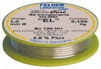 Felder Lottechnik 1mm Wire Solder, +227C Melting Point, 0.7% Copper, 99.3% Tin, 100g