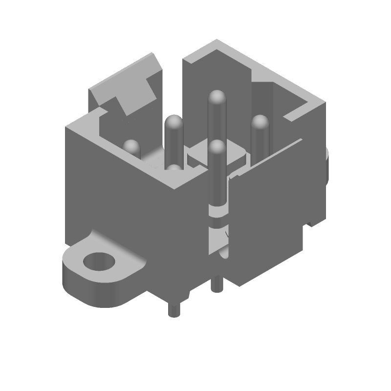 6 Pos Male Pin Header, 7.5A, Gold, 600V, Wire-to-Board