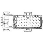 12 Pos MR Header, 9A, Gold, Straight, Through Hole, Red