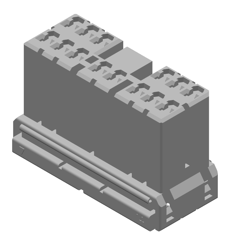 14 Pos Rectangular Connector, Wire-to-Wire, Crimp, 8A