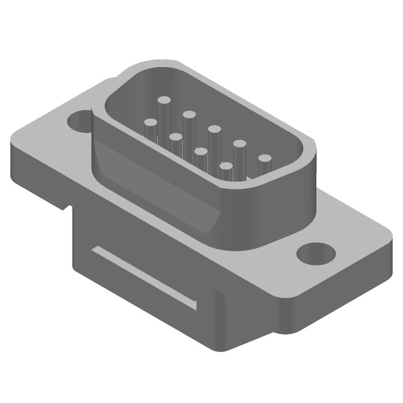9 Pos D-Sub Connector, Shielded, Right Angle, IDC, 250V