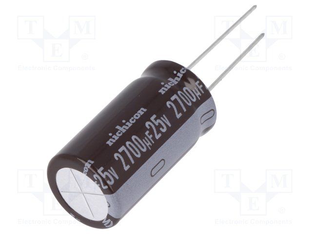 2.7mF 25V Aluminum Electrolytic Capacitor, Radial, 2.22A Ripple