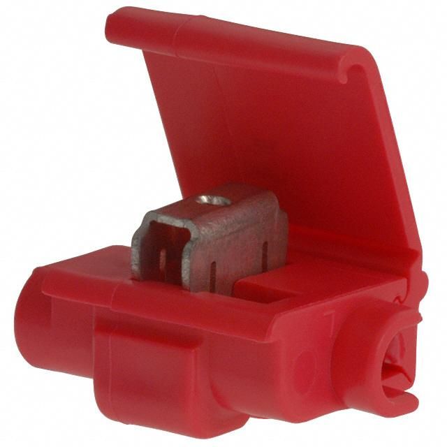 Brass IDC Tap Terminal, 16-22AWG, 600V, Red Insulated, Tin Plated