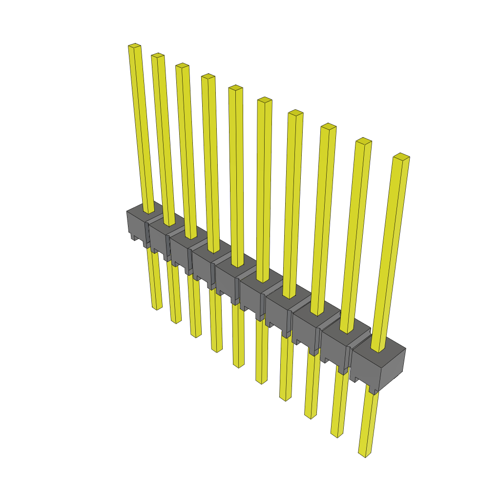 10-Contact Unshrouded Header, HDR, 2.54mm Pitch, Through Hole Mount