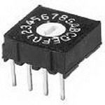 10 Pos Rotary DIP Switch, BCD, 25mA, 24VDC, Sealed