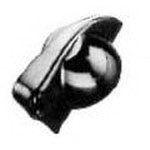 Black Aluminum Bar Knob, 1.5" Dia, Silver Plated Bronze Contacts