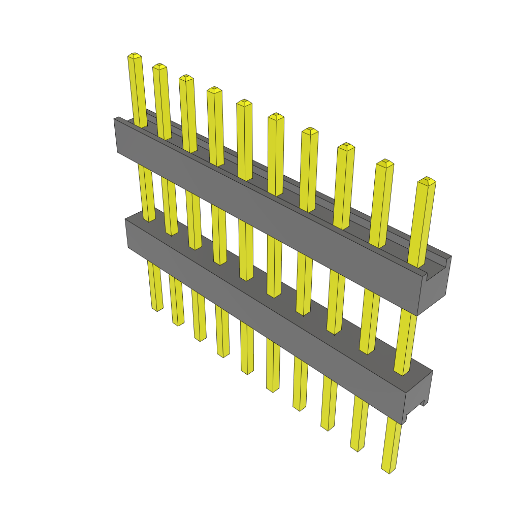 10-Contact Through-Hole Header, Tin Plated, 2.54mm Pitch, RoHS Compliant