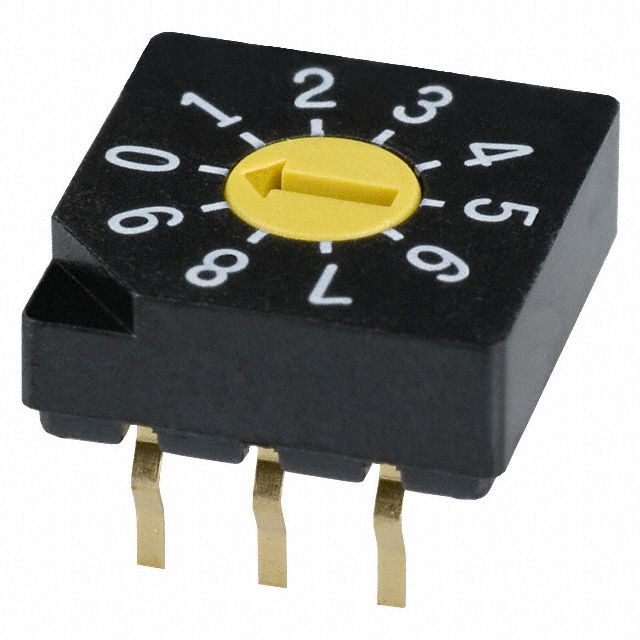 Rotary DIP Switch, BCD, 10 Pos, 100mA, 5V DC, Through Hole