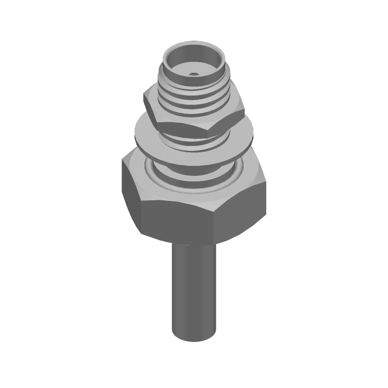 SMA Female RF Connector, 12.4GHz, 50 Ohm, Crimp, Straight, Panel Mount