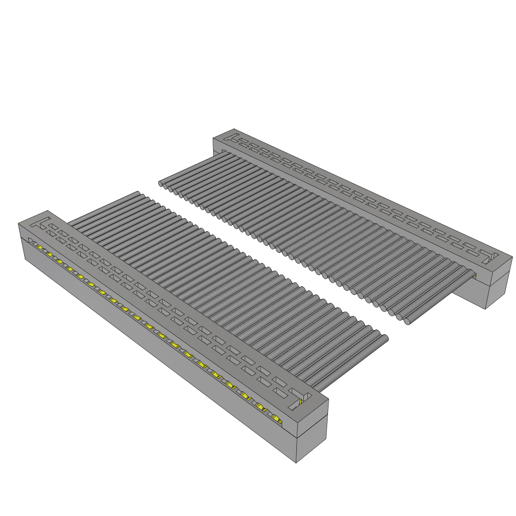 40-Position 2-Row Flat Flex Cable Assembly, 16mm Pitch, IDT Termination