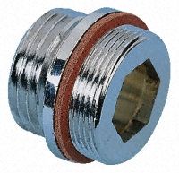 Delabie Stainless Steel Threaded Fitting, , Straight Reducer 1/2in Male M22/100 Male