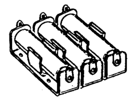 3-Cell AAA Battery Holder - Aluminum, Brass/Tin Contacts, Solder Term