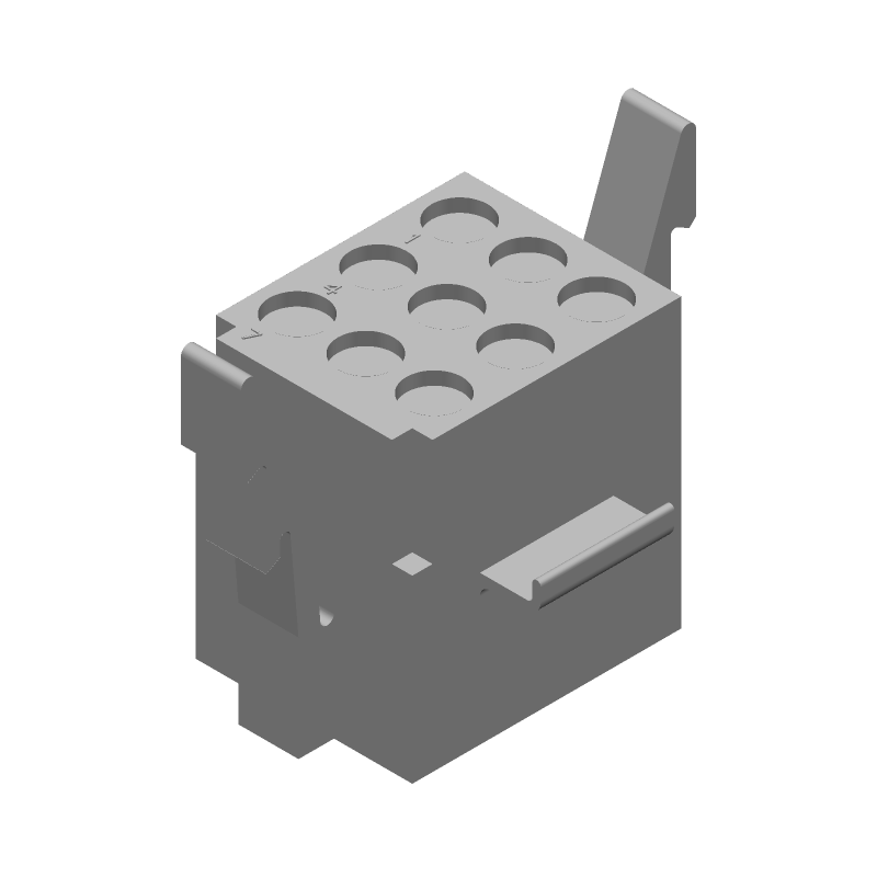 9 Pos Rectangular Connector, Wire-to-Wire, Male, 13A, 250V, Natural