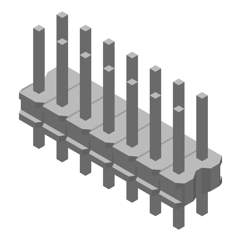 2x7P AMPMODU II Header, 2.54mm Pitch, Vertical, 5A, Gold/Tin