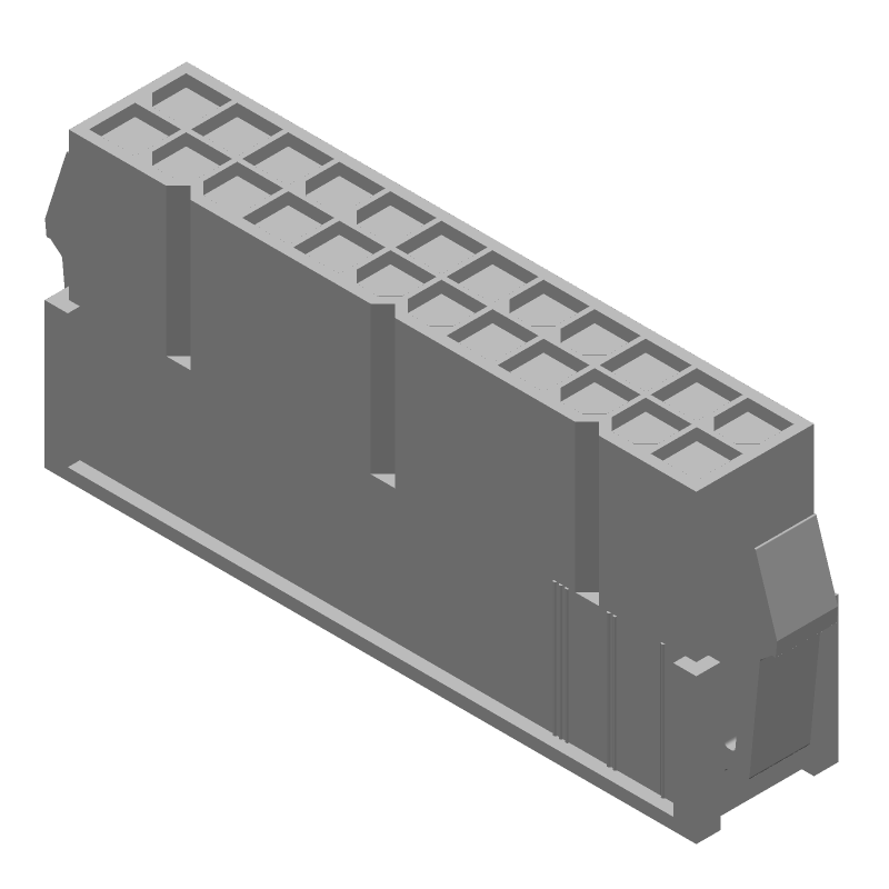 24 Pos Wire Housing, Male Pin, Crimp, 600V, UL94 V-0