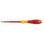VDE INSULATED SCREWDRIVER; Overall Length:205mm; Blade Length:100mm; Tip Size:3mm; Blade Tip Width:3mm; Screwdriver Type:Slotted ;RoHS Compliant: No