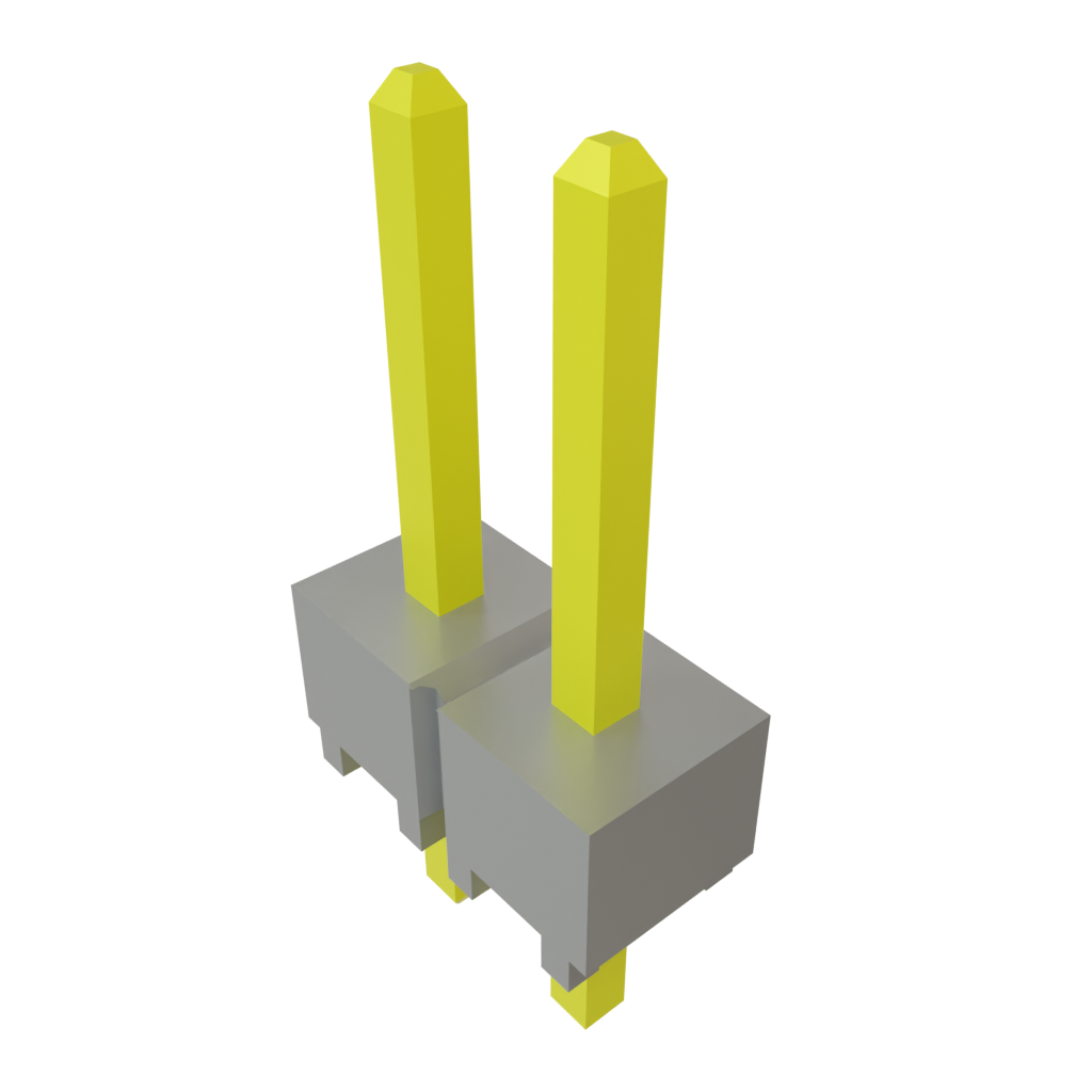 2 Pos 2.54mm Straight Thru-Hole Header, Gold, 7.6A