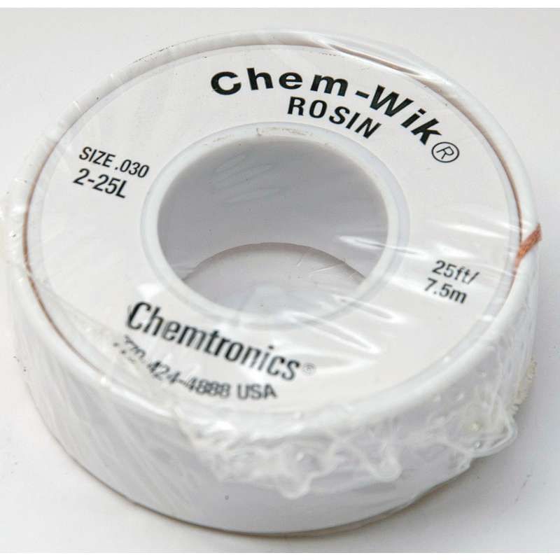 Desoldering Braid, Rosin, 0.8mm, 25ft, Brass