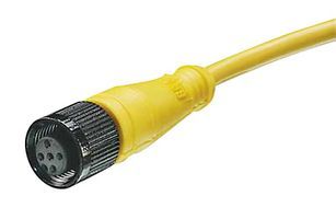 M12 4P Sensor Cable, 22AWG, 4A, 250V, PVC, IP67