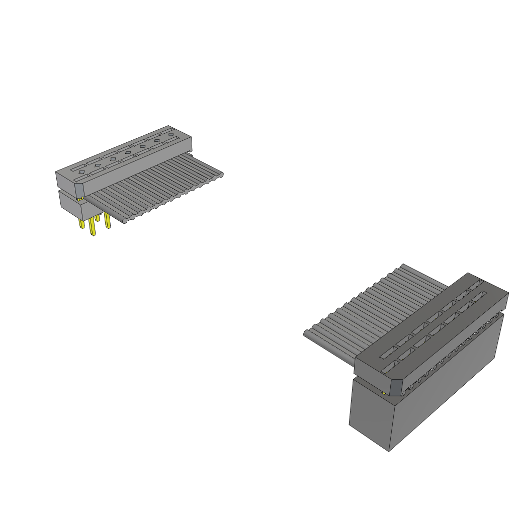 Cable Assembly 0.152m 28AWG 2.54mm 14 to 14 POS IDC Connector to IDC Connector M-F Skin