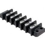 6 Pos Barrier Strip Terminal Block, 30A, 300V, Panel Mount