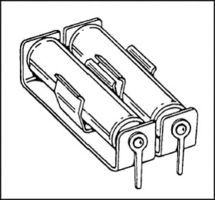HOLDER BATTERY 6CELL AA ALUM