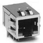 RJ11 Connector, Female, 8 Pos, Right Angle, Shielded, Thru-Hole
