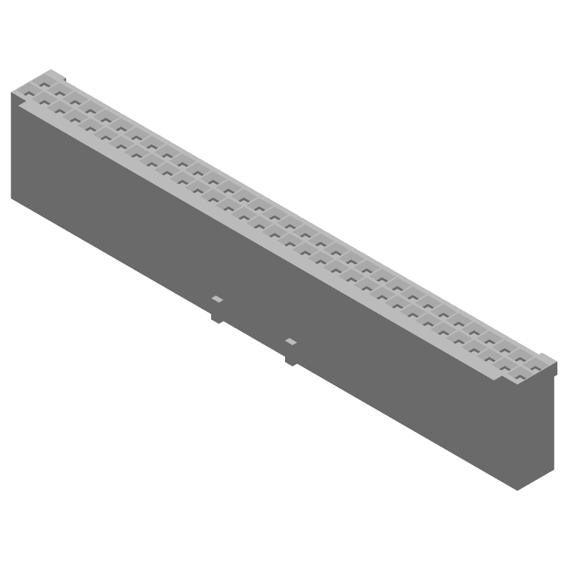 60 Pos 2.54mm Crimp Receptacle Housing, 3A, 250V, Black