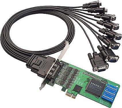 PCI-E x1 Card8x RS232/422/485 (Octopus Cable Optional), CP-118EL, Moxa