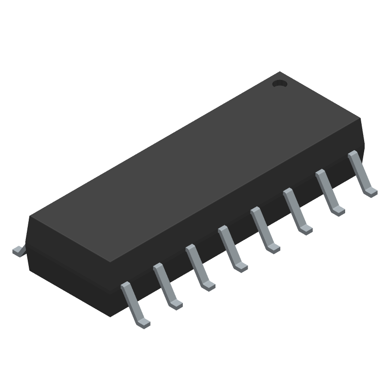 Transistor Output Optocoupler, 4-Element, 5300V Isolation, ROHS COMPLIANT, SMD, 16 PIN