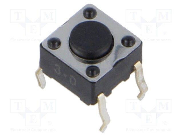 Keypad Switch, SPST, Non-Illuminated, Through Hole, Black