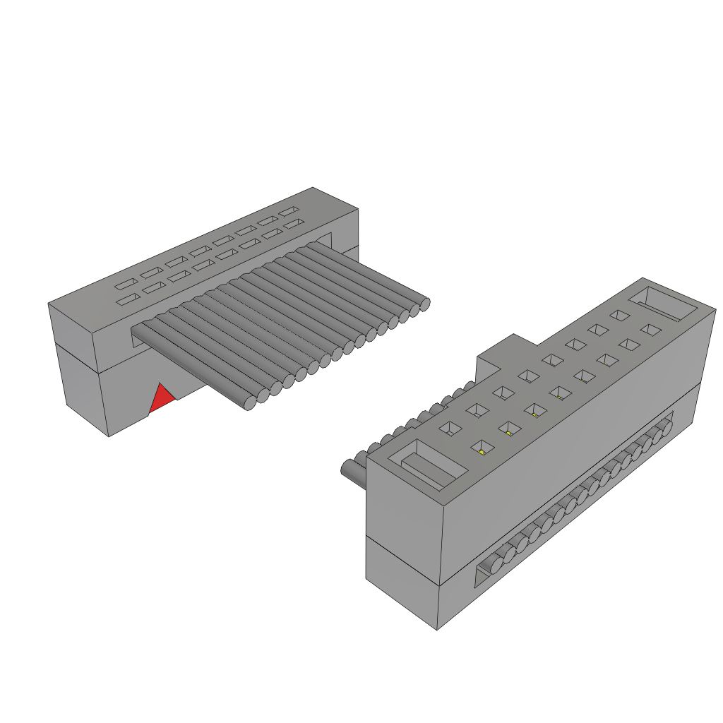 Cable Assembly 0.057m 30AWG 1.27mm 16 to 16 POS IDC Connector to IDC Connector F-F Tiger eye™ Bulk