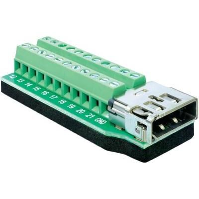 HDMI connector Socket, vertical vertical Number of pins: 22 Delock 65393 1 pc(s)