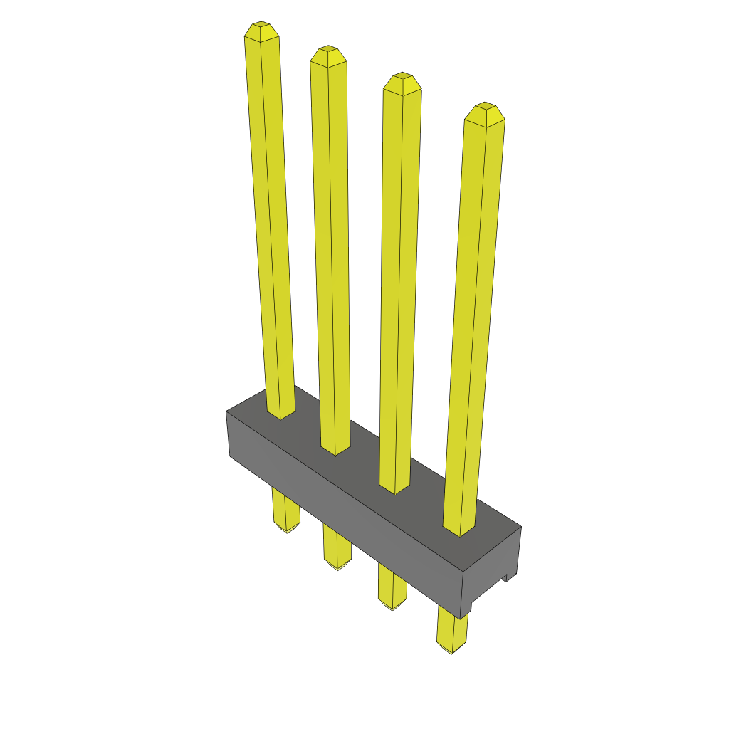 4-Contact Unshrouded Header, HDR, 2mm Pitch, Through Hole Mount